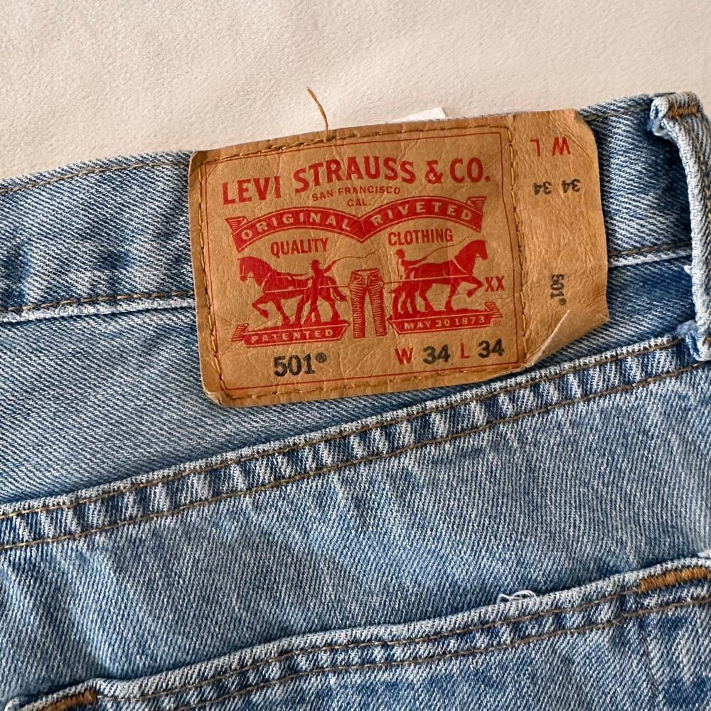 Levi’s 501 Button Fly Jeans | Straight Leg | W34 L34 - Picture 4 of 10